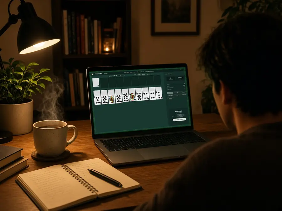 Library laptop showing Spider 1-suit how-to board with full UI
